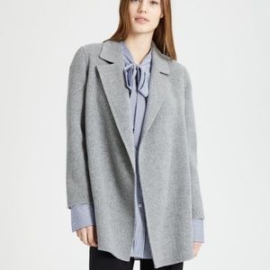 Theory Sileena Grey Wool + Cashmere Coat L